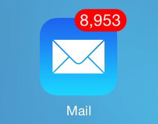 8,953 Unopened emails, nearing capacity